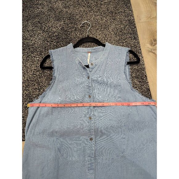 Free People Sleeveless Denim Tunic w/ Pockets - Picture 3 of 5
